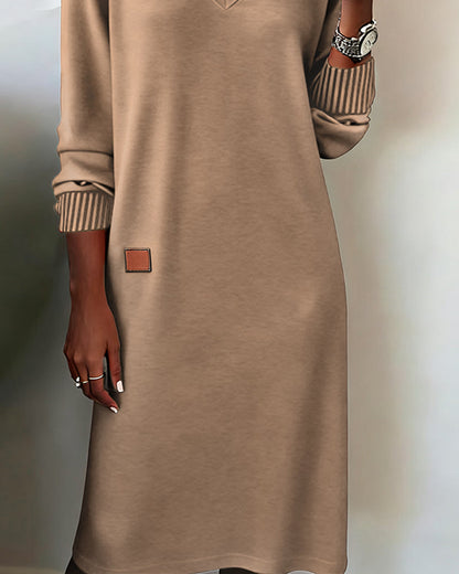 Elegant V-hals sweaterkjole