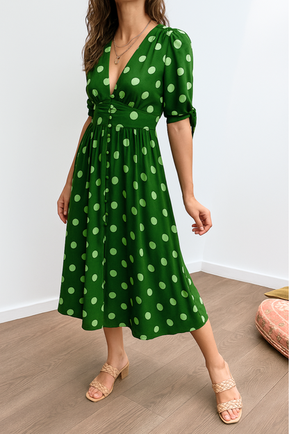 Lina™ – Elegant kjole med prikker