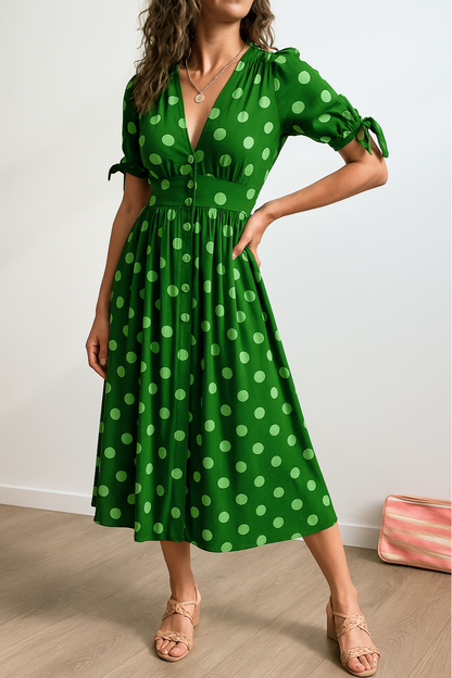 Lina™ – Elegant kjole med prikker