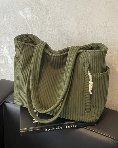 Tilda – Ribbet shopper med snordetaljer
