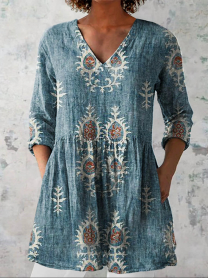 Mia | Lang V-hals bluse