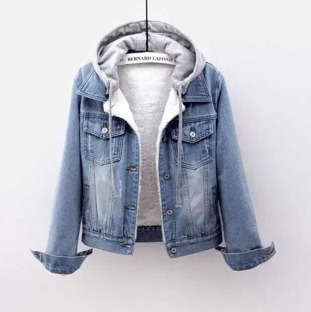 Jakke i denim til kvinder