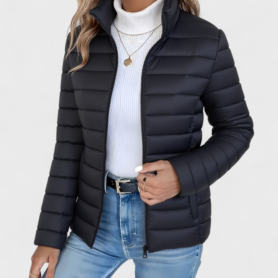 Philipa™ | Elegant lang jakke med høj krave