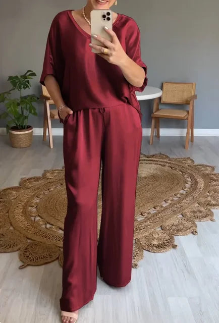 Elodie - Elegant 2-delt satinsæt